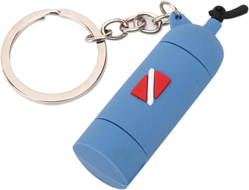 Mini Diving Theme Keyring, Air Cylinder Shape, PVC Scuba Diving Tank Keychain (Blue) - Image 4