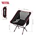 MARNUR Folding Camping Chair Ultralight Portable Camp Chair Lightweight for Fishing Hiking Beach Compact with Aluminum-Alloy Frame/Breathable Fabric/Side Pockets/Backpack Adjustable Height Weight Cap
