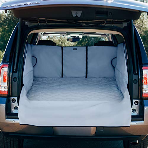 FrontPet Extra Wide and Extra Long Quilted Dog Cargo Cover for SUV Universal Fit for Any Animal. Durable Liner Covers and Protects Your Vehicle, Extended Width, XXL, Grey