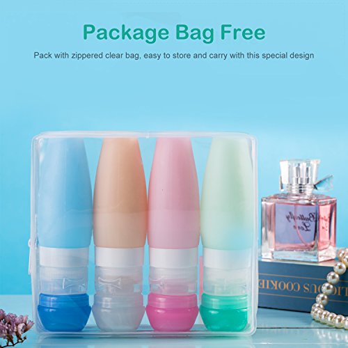 Leakproof Travel Bottles TSA Approved - Acdyion (2018 New Design) 8 Pieces Travel Containers Including BPA Free 3 oz Silicone Refillable Bottles and 10g PP Cream Jars with upgraded Clear Bag (8Pack) - Thumbnail 5