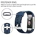 POY Replacement Bands Compatible for Fitbit Charge 2, Classic & Special Edition Sport Wristbands, Large Dark Blue, 1PC