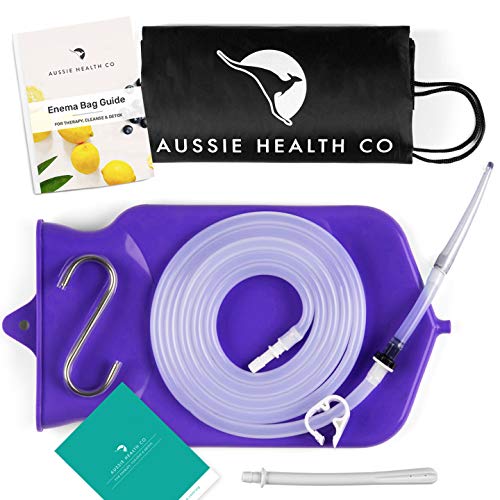 Aussie Health Co Non-Toxic Silicone Enema Bag Kit. 2 Quart. BPA & Phthalates Free. for at Home Water & Coffee Colon Cleansing. Purple Color. Includes Instruction Booklet. Aussie Health Co Non-Toxic Silicone Enema Bag Kit. 2 Quart. BPA & Phthalates Free. for at Home Water & Coffee Colon Cleansing. Purple Color. Includes Instruction Booklet.