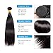 Syabeca 10A Brazilian Hair 3 Bundles Straight Hair 100% Unprocessed Brazilian Straight Human Hair Bundles Weave Hair Human Bundles Natural Black Color (16 18 20 Inch)