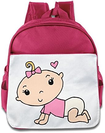 Hotgifts The Little Baby Crawl Funny Children School Bagpack Bag For 1-6 Years Old Pink