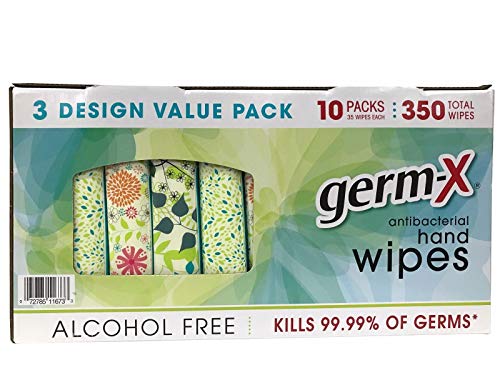 Germ-X Antibacterial Hand Wipes Designer Pack - 10 packs - 350 Total