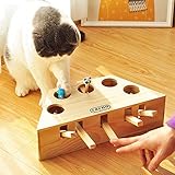Volwco Cat Funny Toys Interactive Wooden Solid Whack A Mole Mouse Game Puzzle Toy