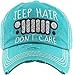 H-212-JHDC46 Distressed Patch Dad Hat: Jeep Hair Don't Care, Teal