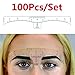 DJDZ 100pcs Disposable Soft Accurate Microblading Makeup Eyebrow Shaping Ruler Sticker Tools,Adhesive Eyebrow Measurement Ruler Template Stencil Sticker for Tattoo