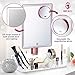 Light Up Vanity Makeup Mirror - LED Lighted Mirror with Acrylic Organizer Base and 10X Magnifying Mirror Ensures That Flawless Make Up Look