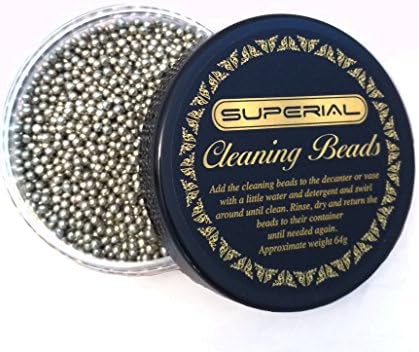 SUPERIAL Cleaning Balls for Decanters, Flasks, Bottles and Vases. Soft Metallic Beads of Pure Tin which are more Gentle on Glass, Ceramic and Porcelain than traditional Stainless Steel Cleaning Balls