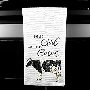 I'm Just a Girl Who Loves Cows Funny Farm Microfiber Kitchen Tea Bar Towel