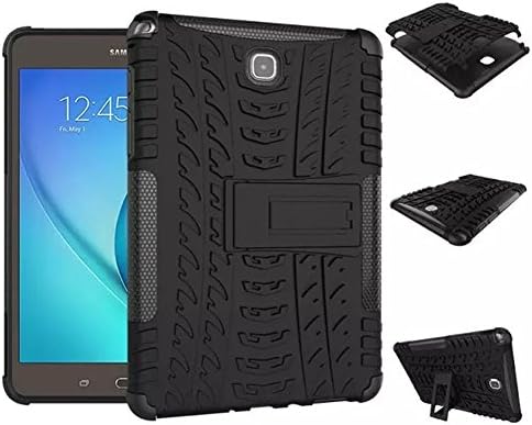 Galaxy Tab A 8.0 Case, Lanstyle Hybrid Heavy Duty Armor Protective Case with Kickstand for Samsung Galaxy Tab A 8.0 [SM-T350] (B-Black)