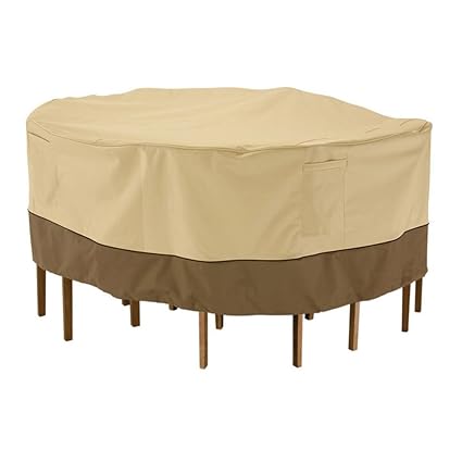 Classic Accessories 71912 Small Patio Table And Chair Set Cover In Pebble/ Earth/ Bark