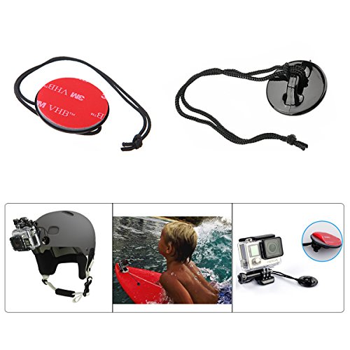 30in1 Economical Action Camera Comsuptive Mounts Kit Flat Adhesive + Helmet Curved Sticky Pad Holder Set + Safety Tether + Anti-fog Inserts for GoPro Hero 7 6 5 DJI Osmo Action Yi etc Motion Sports DV