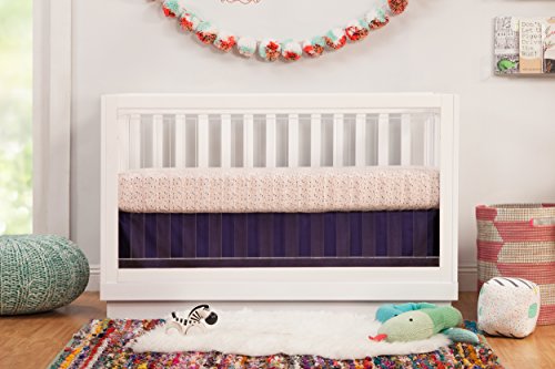 Babyletto Harlow 3-in-1 Convertible Crib, White Finish and Base/Acrylic Slats