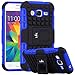 HbwangGongcun Grand Prime Case, LK [Shock Absorption] Hybrid Dual Layer Armor Defender Protective Case Cover with Kickstand for Samsung Galaxy Grand Prime, Blue