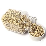 Baisidai Beige 1000-Pack of Silicone Micro Rings Links Beads For Human Feather Hair Extension Tip