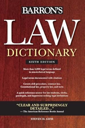 Law Dictionary Trade 6th Ed Barron S Law Dictionary
