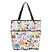 DIYJewelryDepot Foldable Shopping Bags Reusable Extra Large Grocery Bag w/ Zipper + Keychain (Tsum Tsum White)