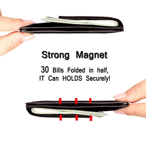 Money Clip, Front Pocket Wallet, Leather RFID Blocking Wallet Slim Minimalist Wallet for Men - Thumbnail 6