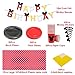 Mouse Party Supplies Set, Large Plates Cups Napkins Tablecloth Tableware Kit for Kids Party Decorations Mouse Theme Party Supplies