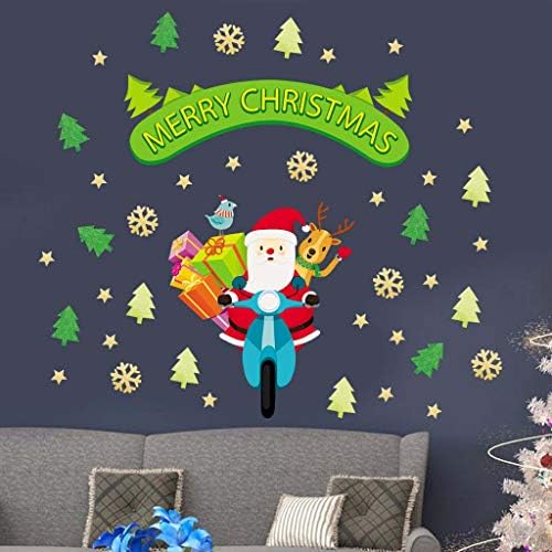 Clearance Sale! Wall Stickers LEEDY Christmas Living Room Xmas Santa Claus Snowman Elk Wall Stickers Window Decor Murals, Wallpaper Home Decor for Livingroom Bedroom Kitchen Restaurant (G)