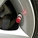 Senzeal 5X Aluminum Car Tire Valve Stem Caps Round Style Air Covers Red