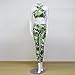 Women 2 Two Pieces Gym Yoga Clothing Green Halter Sports Crop Tank Top Tube Bra and High Waist Leggings Workout Suit Set