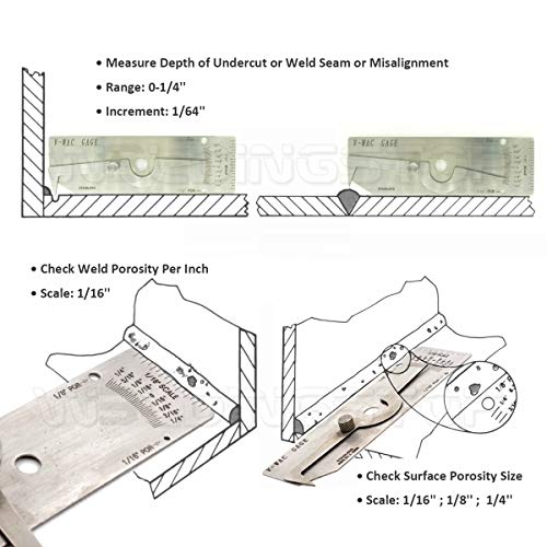 VWAC Undercut Gauge Weld Undercut Gage Porosity Size/amount Inspection