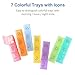 7 Day Pill Organizer 3 Times a Day, Travel Portable Daily Pill Box Case for Vitamin Fish Oil Cod Liver Oil Capsules Supplements Compartments Large Container Holder (Rainbow)