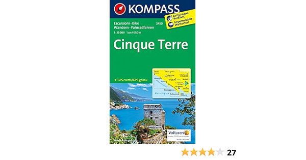 Cinque Terre 2450 1 35 000 Carte De Randonnee 1 50 000 French Edition Kompass Karten Amazon Com Books