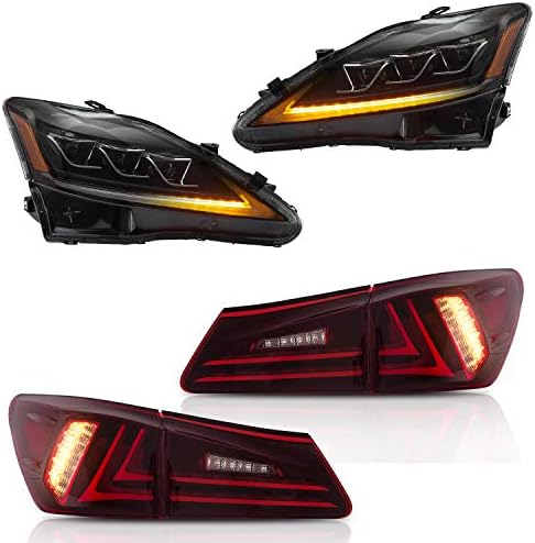 Full LED Headlights+Tail Lights For 2006-2012 IS250 IS350 IS300 ISF Assembly with Sequential
