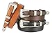 Western Ranger Oil-Tanned Genuine Leather Belt w/ Silver & Gold Buckle Set for Men