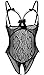 JuicyRose Women's One Piece Teddy Lingeire, Lace Sleepwear Nightie (Black, US S/Tag M)