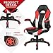 Homall Gaming Office Computer Racing Desk Ergonomic High Back Adjustable Swivel PU Leather Executive Chair for Adults with Flip Up Padded Arms (Red)