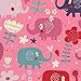 OAKI Kids Rubber Rain Boots Easy-on Handles, Pink Elephants, 8T US Toddler