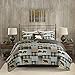 Woolrich Reversible Quilt Cabin Lifestyle Design - All Season, Breathable Coverlet Bedspread Bedding Set, Matching Shams, Oversized King/Cal King, Twin Falls Bear Brown/Blue 4 Piece