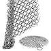 TOPULORS 316 Stainless Steel Cast Iron Skillet Cleaner Scraper Chain Link Chainmail Scrubber for Cast Iron Pans, Pre-Seasoned Pans, Griddle Pans, BBQ Grills, and More Pot Cookware-Round 7 in Diameter