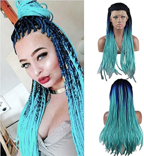 YongerBeauty Micro Braided Lace Front Wigs 3 Tones Ombre Color Dark Roots Fully Hand Tied Braids Wig for Black Women (24 inch)