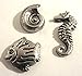 Decorative Sea Life Push Pins, Set of 15, Silver T-527AS