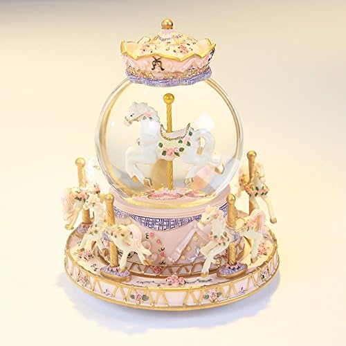 JinRou Modern Home Decoration Crystal Ball Music Box Creative Birthday Gift Wedding Supplies ,pink