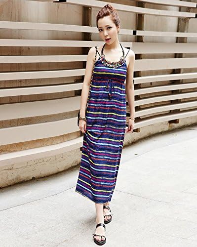 Amazon リゾート マキシワンピース レディース エスニック キャミ ソール M ブルー 並行輸入品 ワンピース チュニック 通販