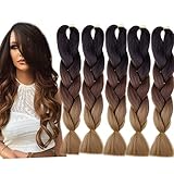 Emmet 5 Packs Jumbo Braiding Hair Kanekalon Synthetic African Box Braids Hair Extensions 100g/pcs, Hair Care Ebook Included (24