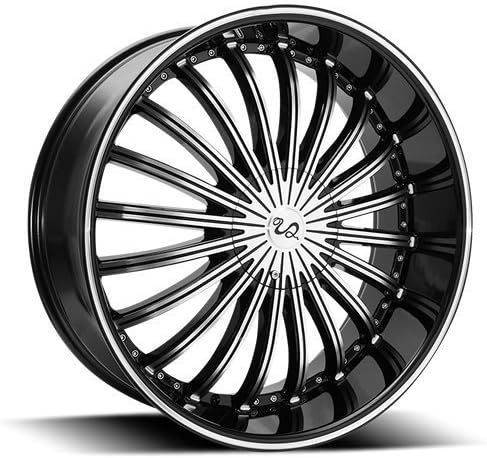 26" Inch U2 U2-29 Black Machine Wheels Rims Only | Set of 4 | Includes Free Wheel Club LA T-Shirt | Fits Chevy Ford GMC Cadillac Dodge Toyota Lincoln Trucks