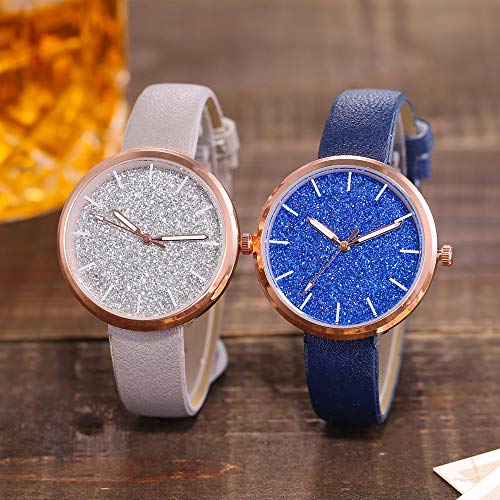 OWMEOT⌚Women's Fashion Watches,Unique Face Design and 30M Waterproof,Analog Quartz Wristwatches Women's Watches Casual Quartz Analog Watches Gift (B)