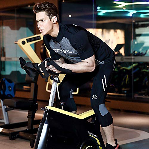 image for Meetwee Men's Cycling Tights 3/4 Pants 4D Padded Bicycle Riding Compre