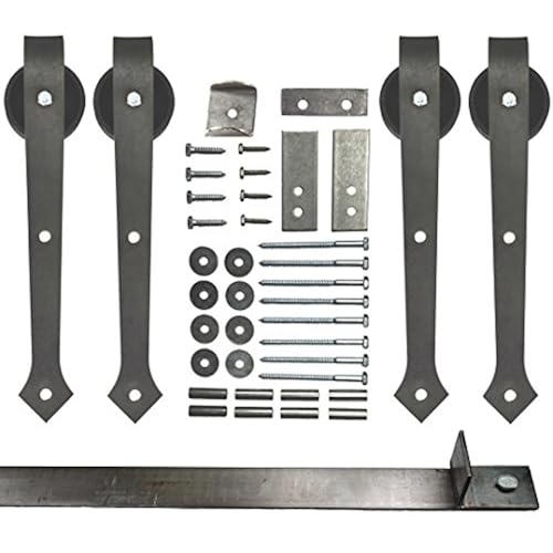 Double Sliding Barn Door Hardware Kit Arrow Design 12 Ft Track