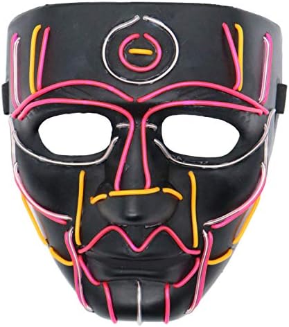 MuraK Light up Mask Sound Activated [ LED Cosplay Masks/Halloween, Christmas, Festival, Party/Flash to Music ]