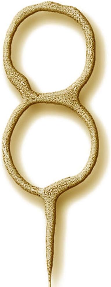 Deco Fleur Gold Sparkler Cake Topper, Cake Candle, Birthday Party, Anniversary (Number 8)