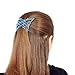 Original Non-Slip Hair Clip for Fine, Thin, Short & Straight Hair - Crystal Blue Double Comb for Easy Comfy Updo Styles Holds Snug (Medium Decorative Adjustable)